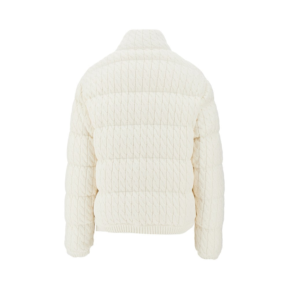 Piumino in maglia a trecce