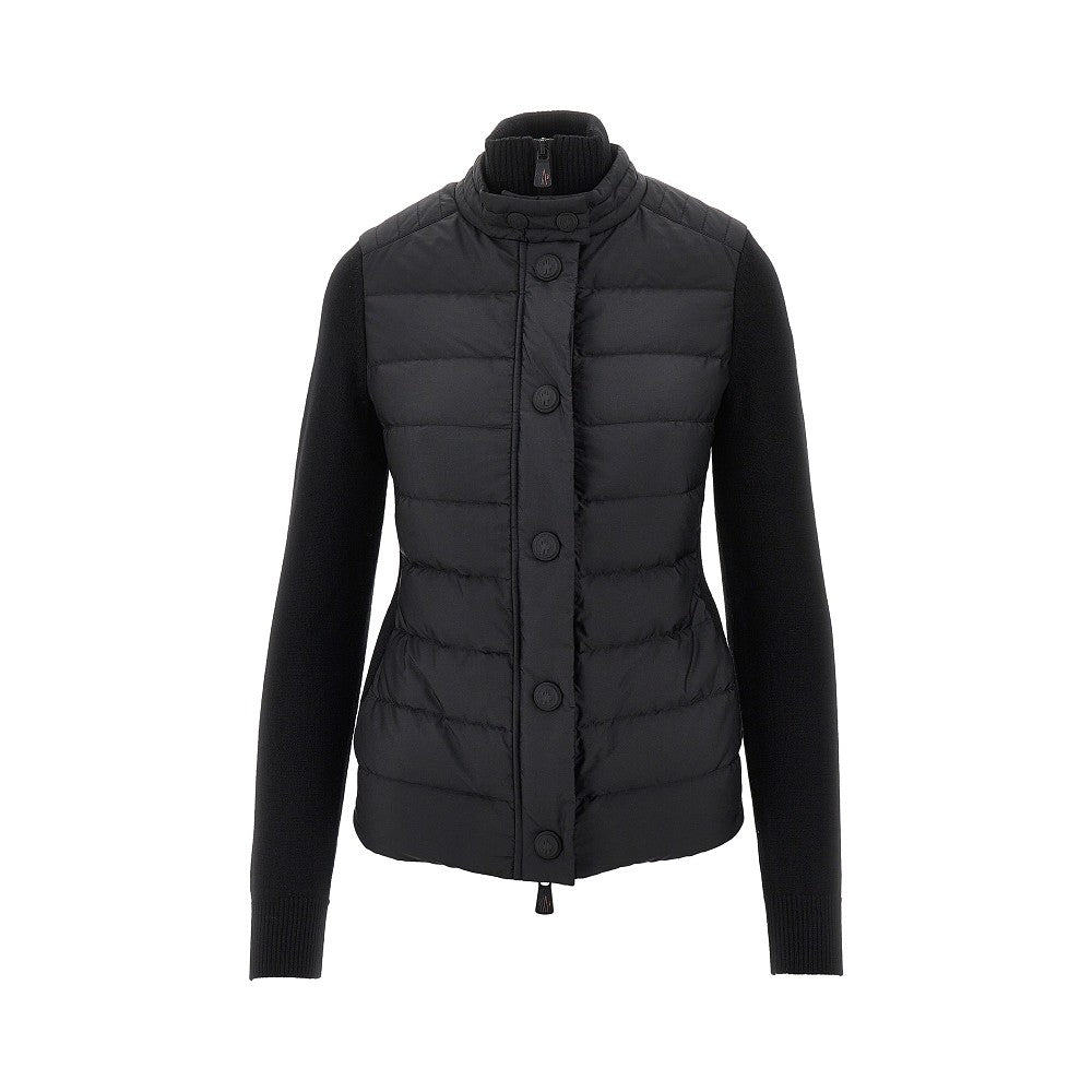 Knit and padded nylon jacket