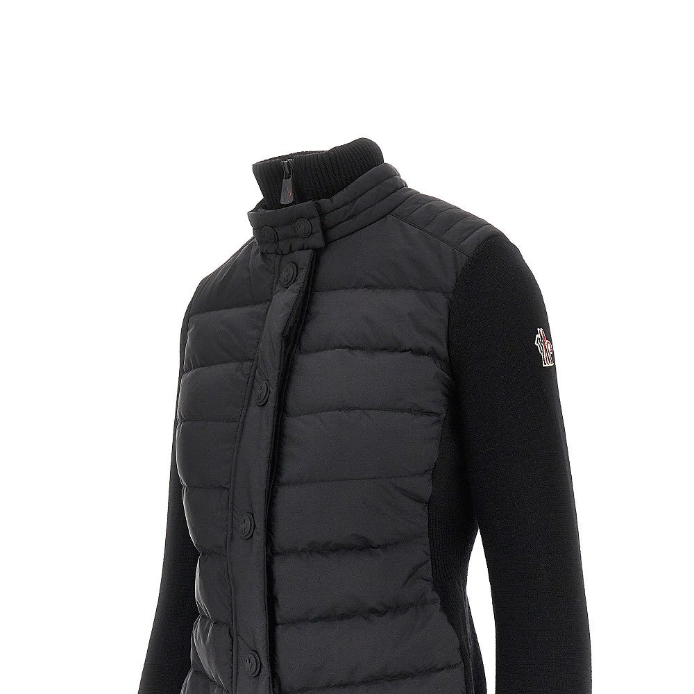 Knit and padded nylon jacket