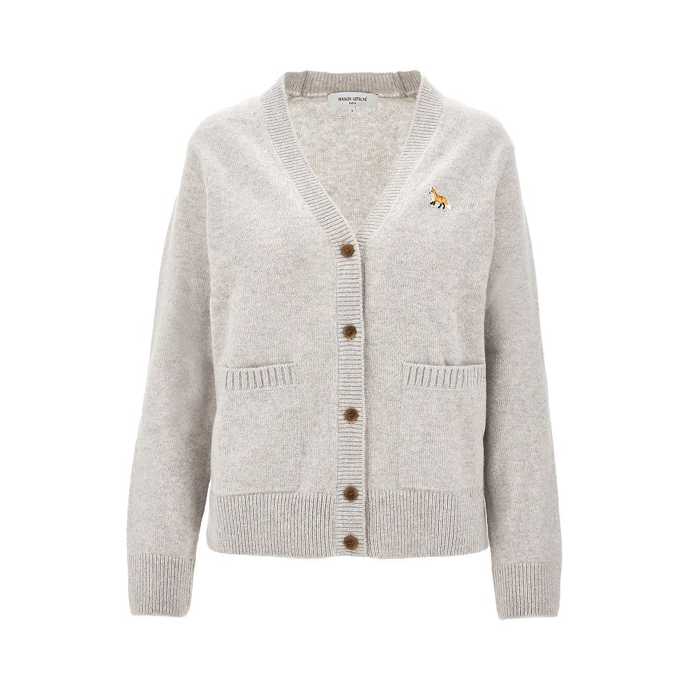 Cardigan in lana con patch Baby Fox