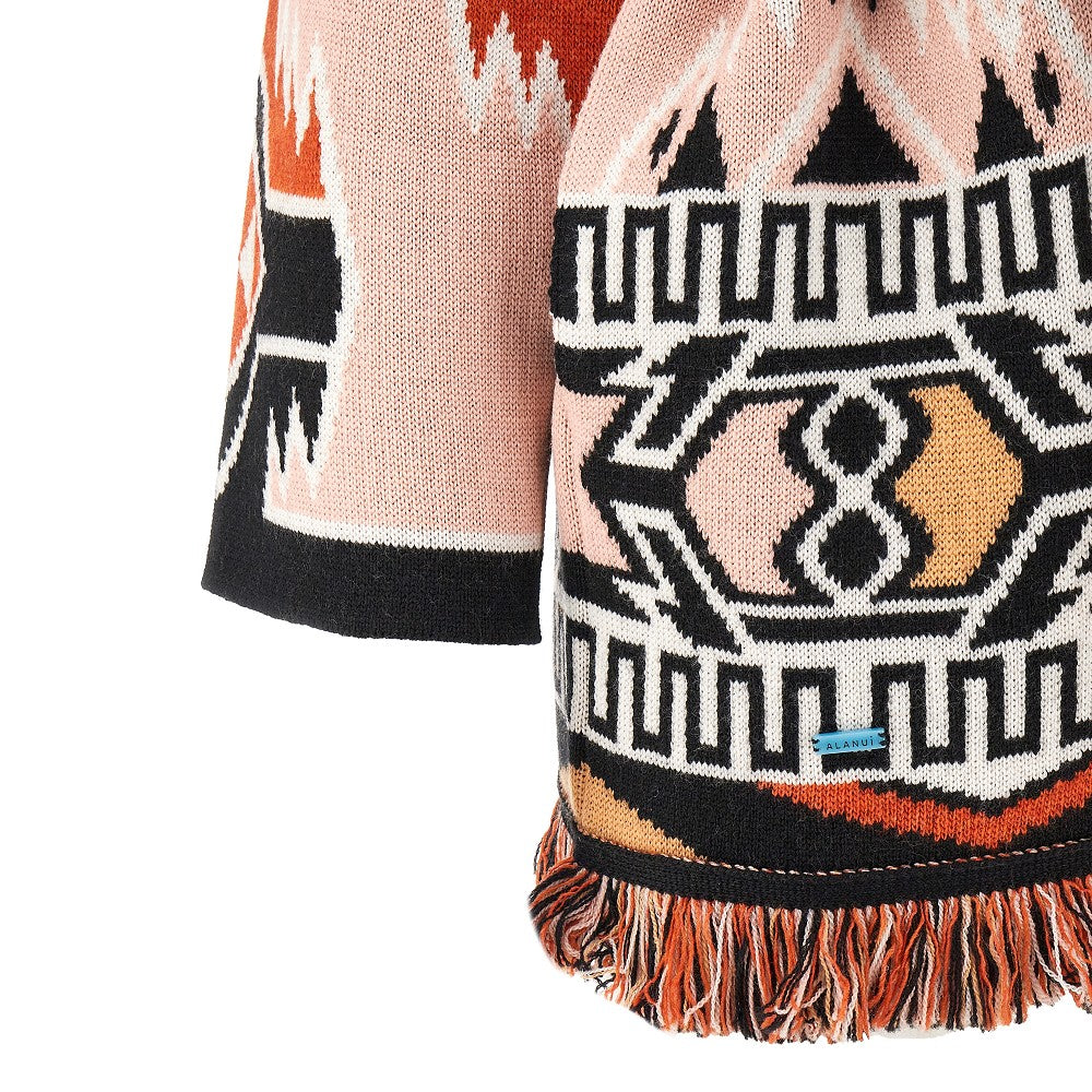Cardigan in lana jacquard Geometric Roots