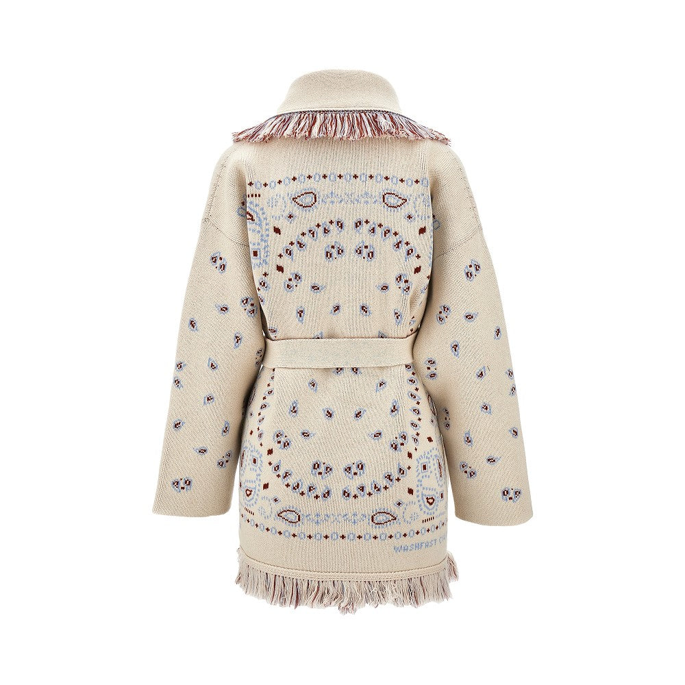 Bandana jacquard cashmere cardigan