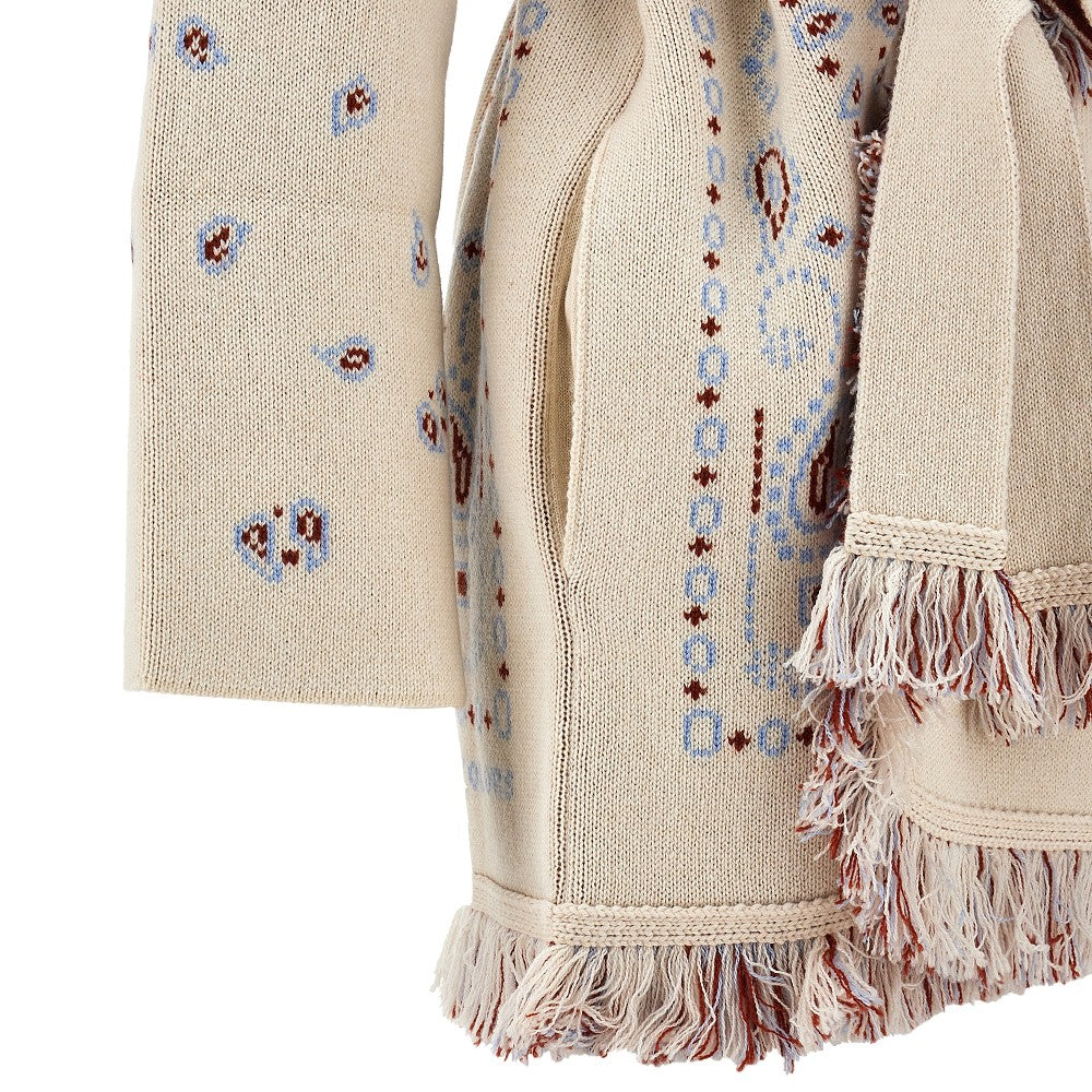 Bandana jacquard cashmere cardigan
