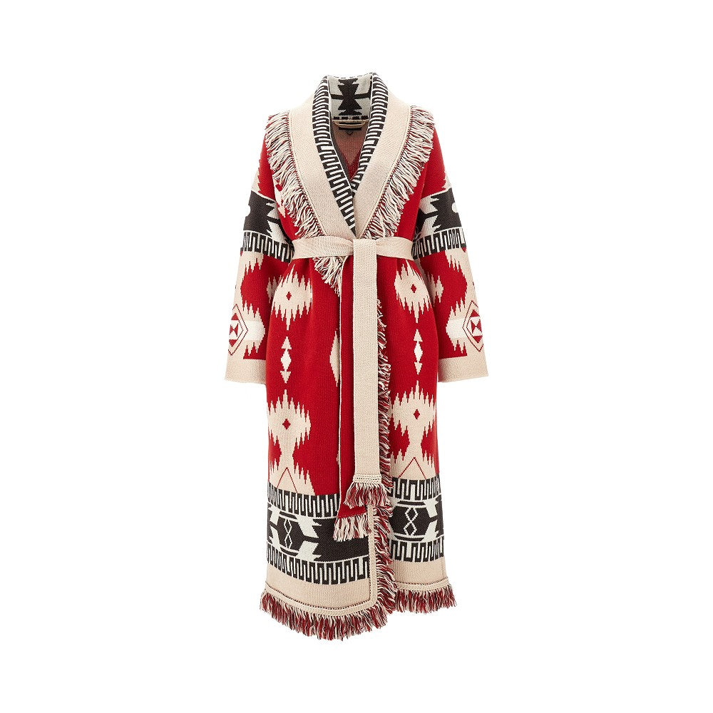 Wool long Icon Jacquard cardigan