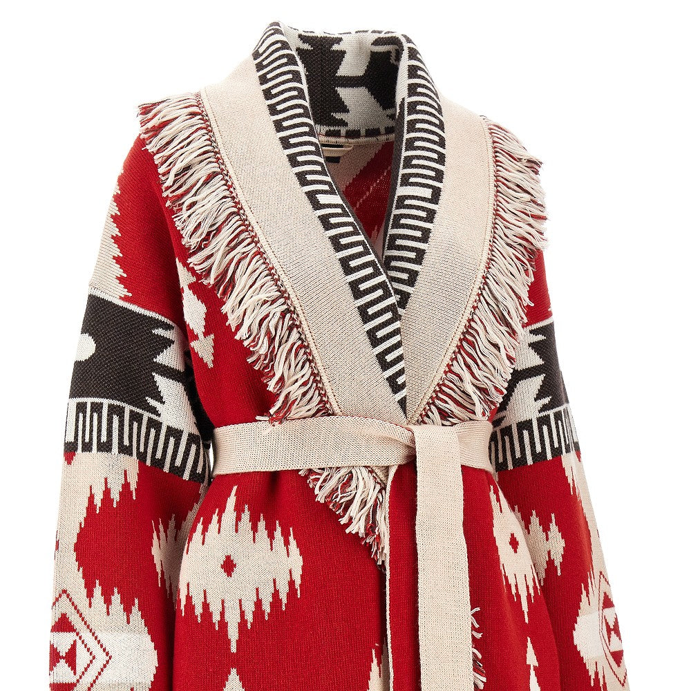Wool long Icon Jacquard cardigan