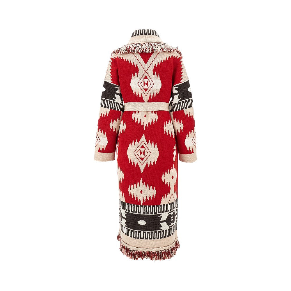Wool long Icon Jacquard cardigan