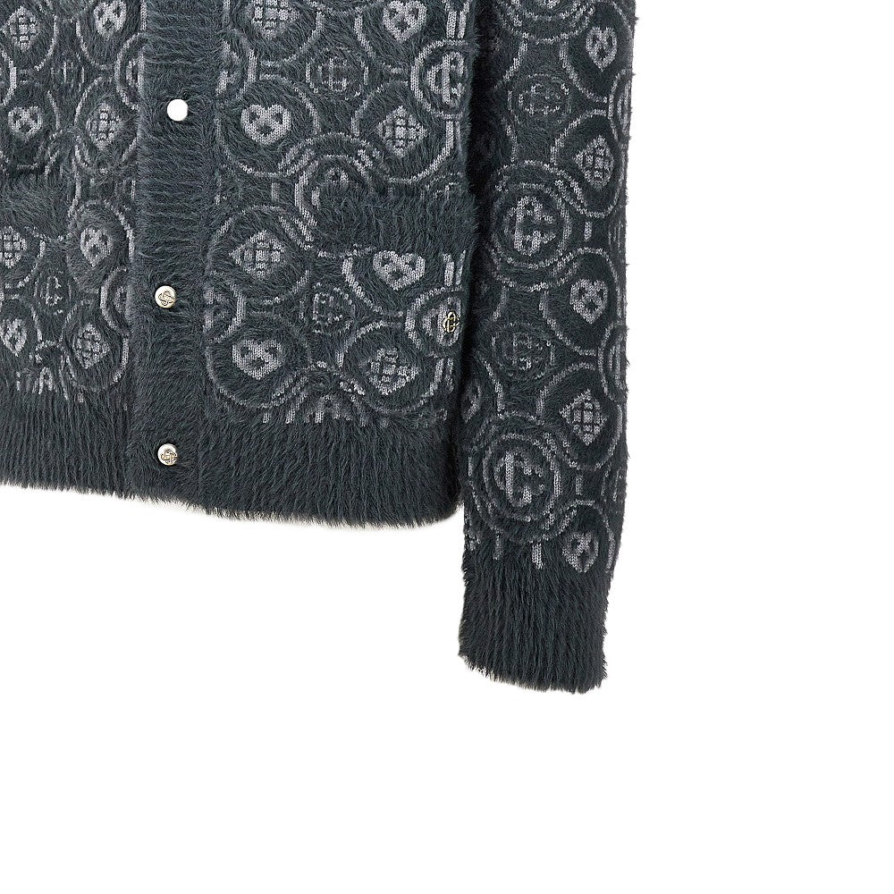 Cardigan 'Fluffy Monogram' in maglia