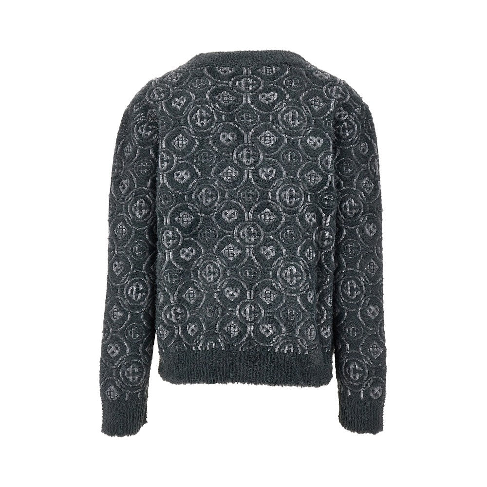 Cardigan 'Fluffy Monogram' in maglia
