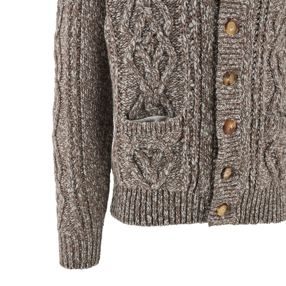 Cashmere-blend cable knit cardigan