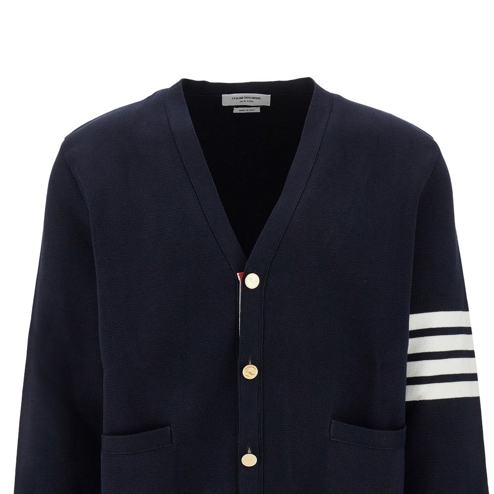 Cotton cardigan with 4 Bar detail