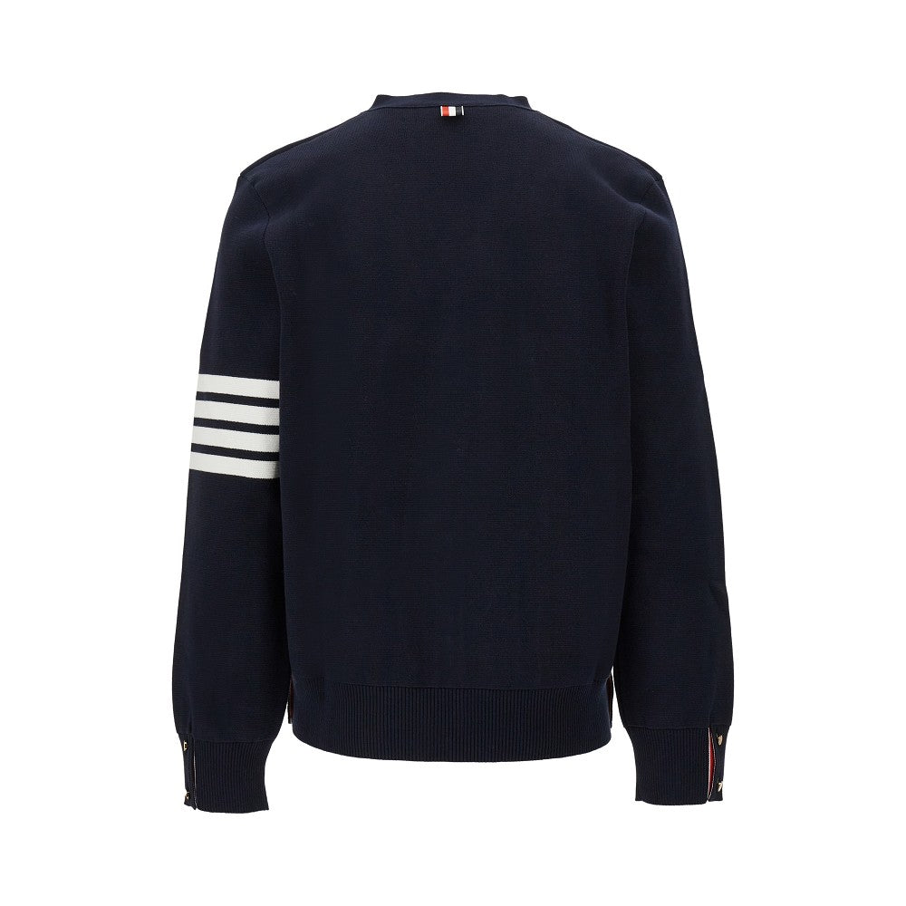 Cotton cardigan with 4 Bar detail