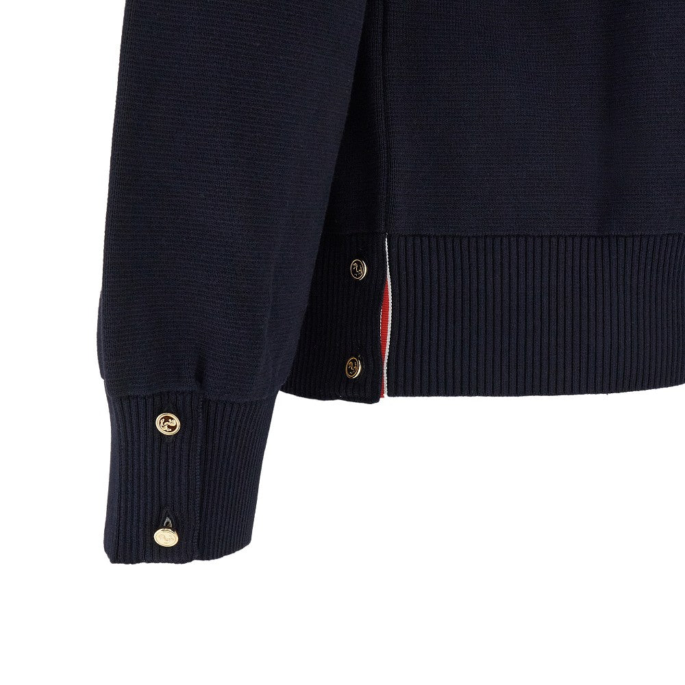 Cotton cardigan with 4 Bar detail