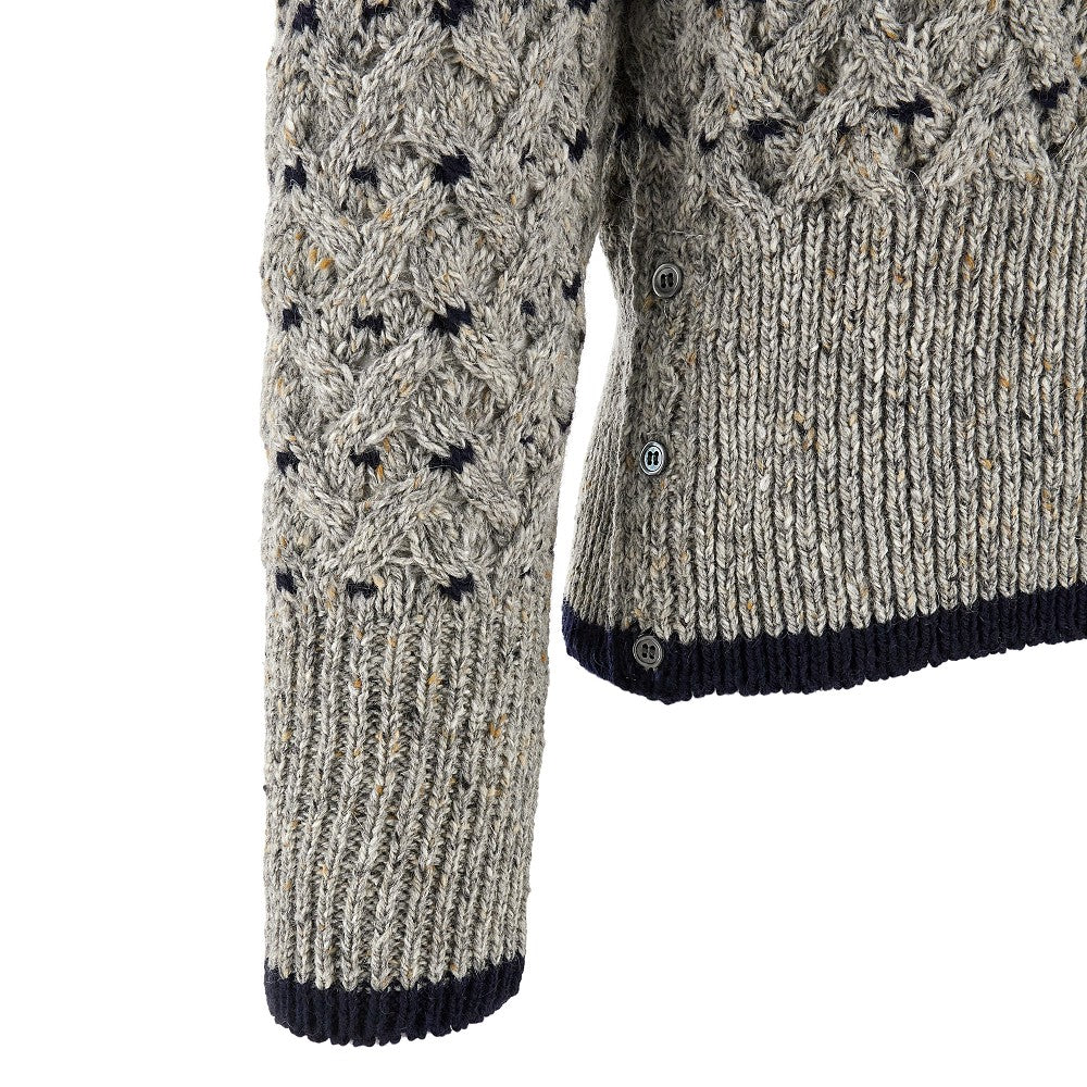 Cable stitch knitted cardigan