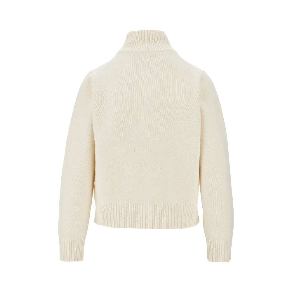 'Fox Head' inlay wool cardigan