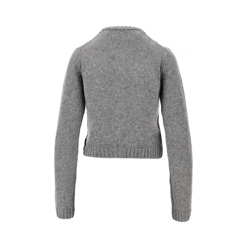 Lozenge cashmere cropped cardigan