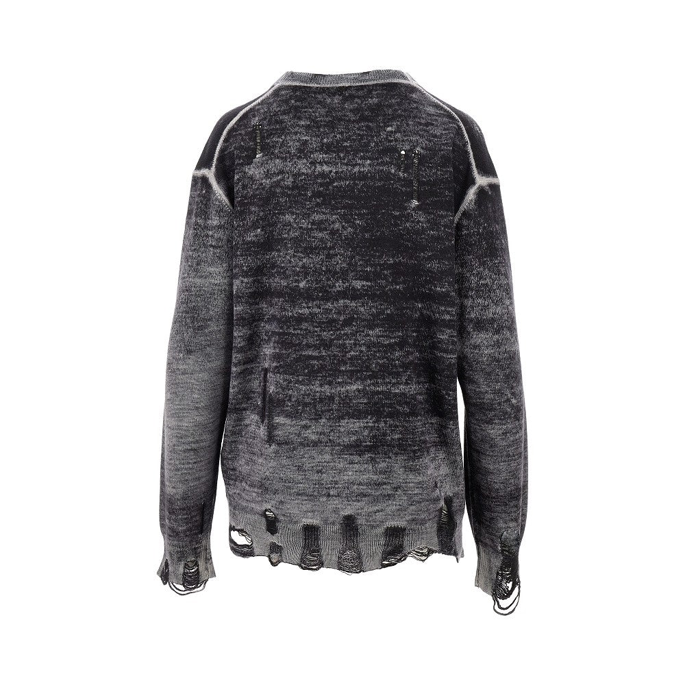 Cardigan 'Boyfriend' in maglia distressed