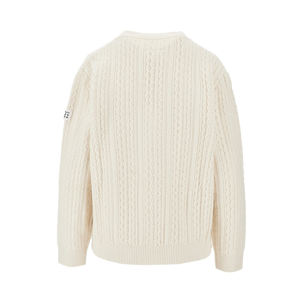 Cardigan in misto lana a trecce