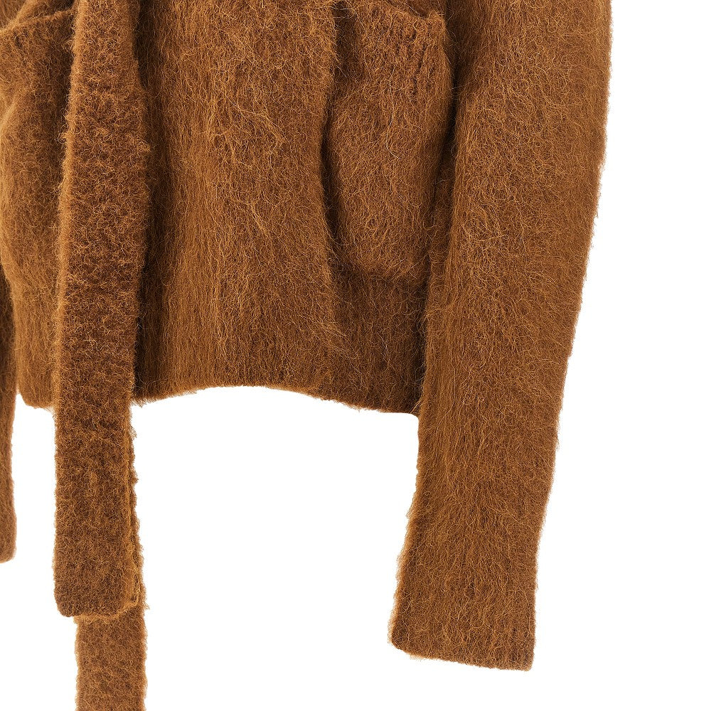 Alpaca-blend cardigan with belt
