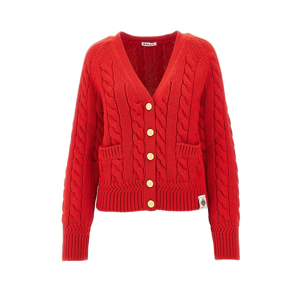 Merino wool cable knit cardigan