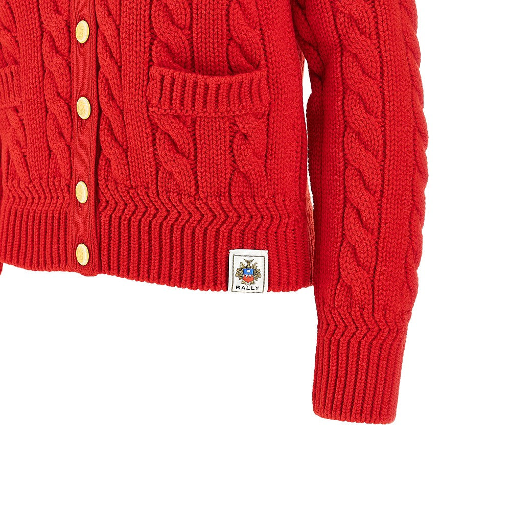 Merino wool cable knit cardigan