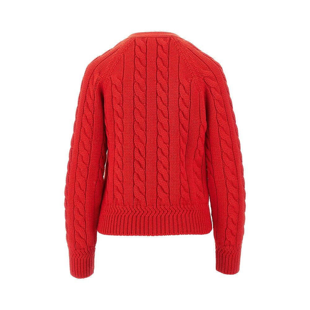 Merino wool cable knit cardigan
