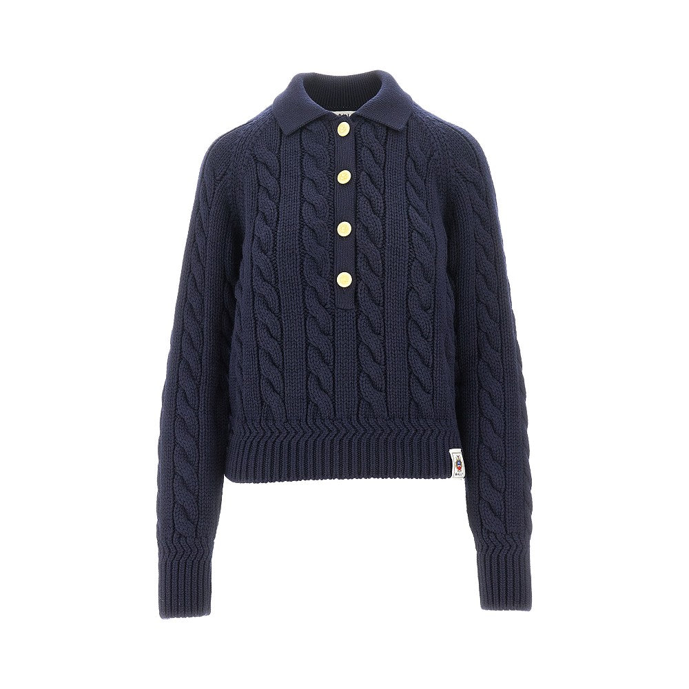 Wool cable knit sweater