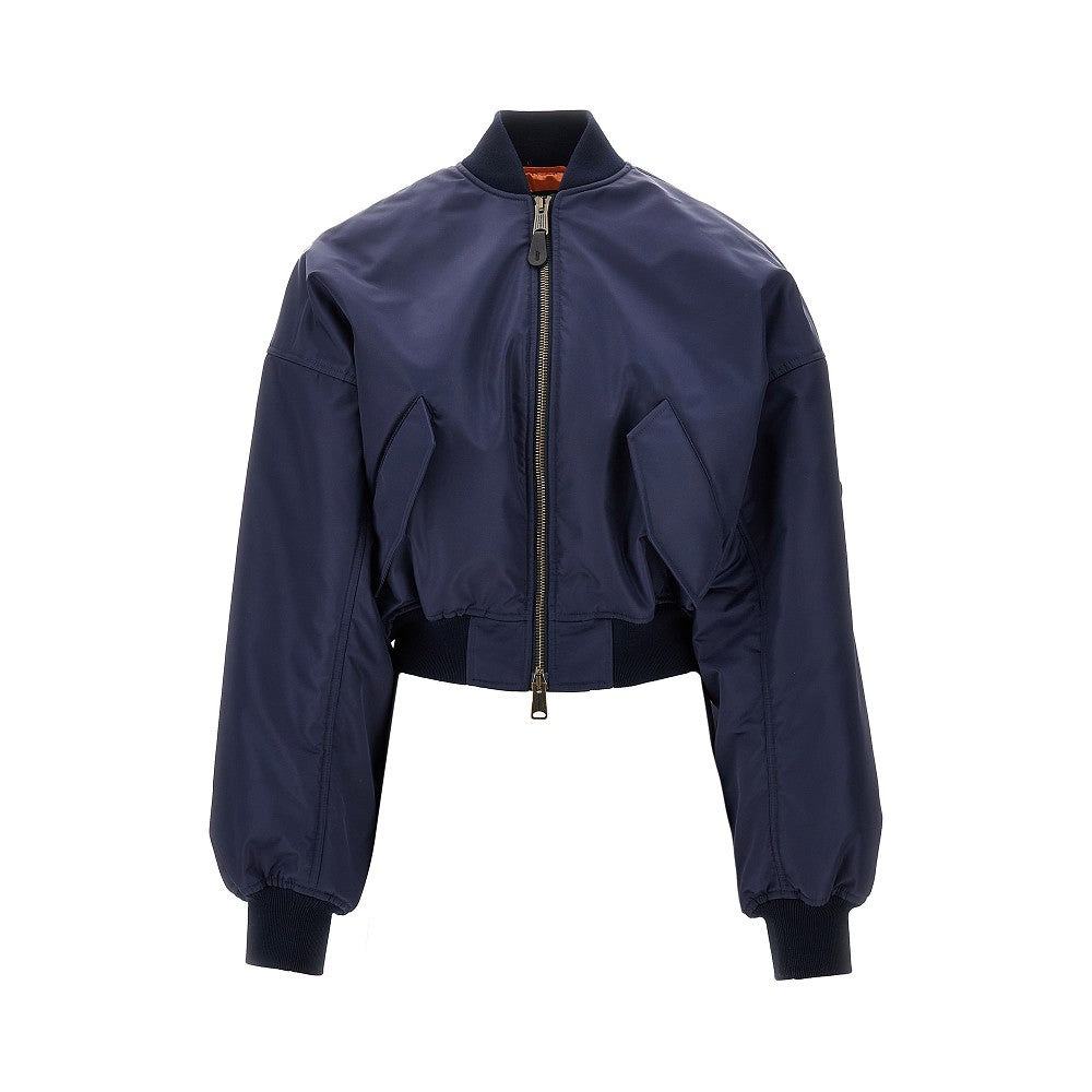 Nylon oversized bomber jacket