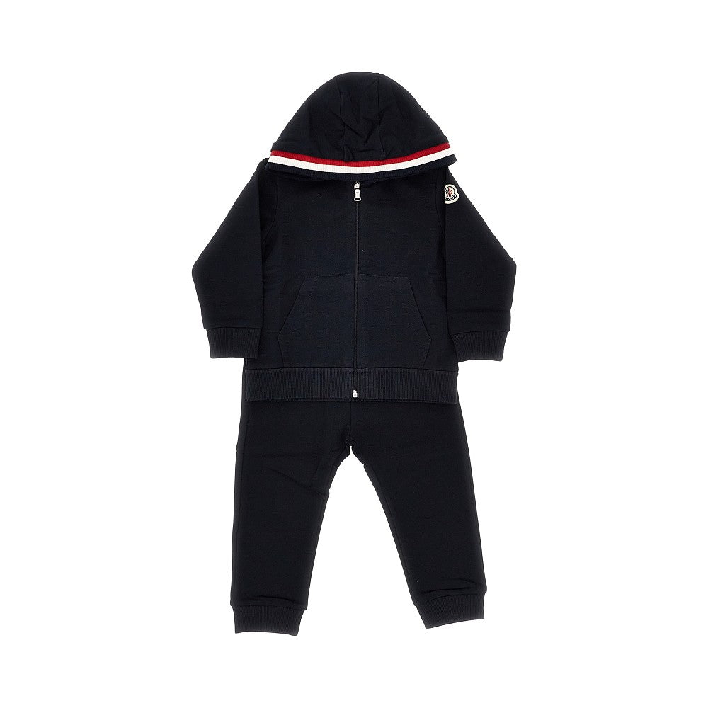 Two-piece jersey set with tricolour hem