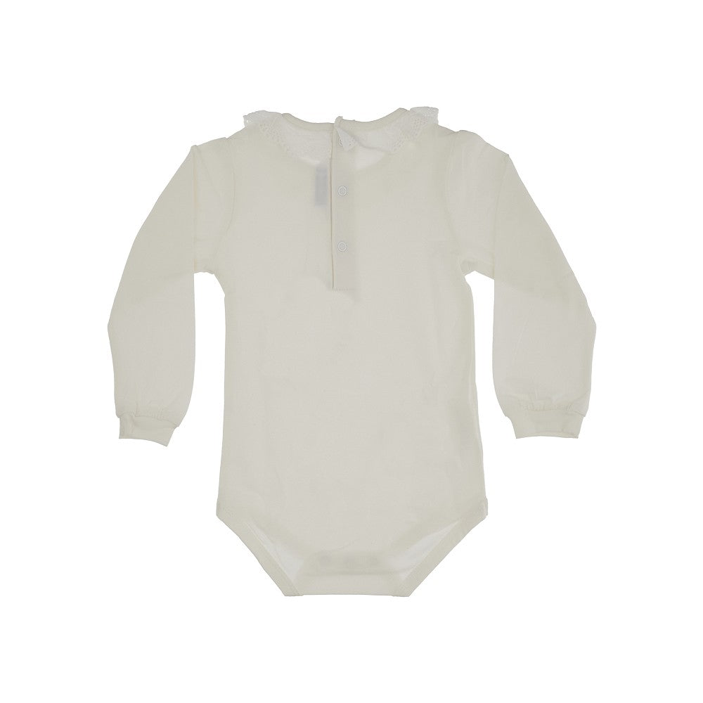 Body con volant smerlato sul collo