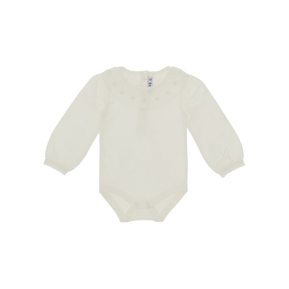 Body con colletto ricamato