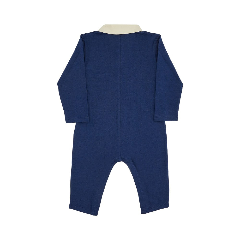 Tutina in cotone con ricamo Incrocio GG