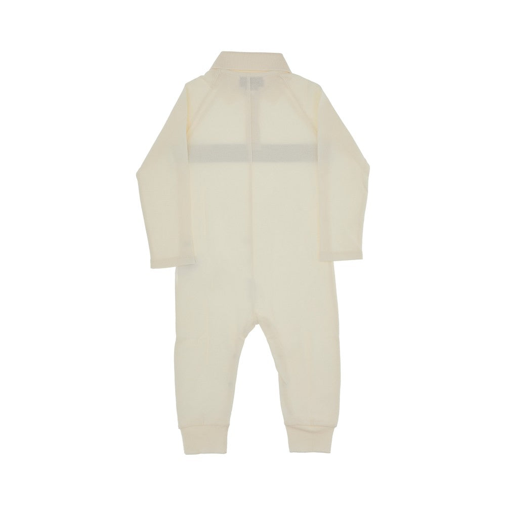 Cotton piquet romper with Web detail