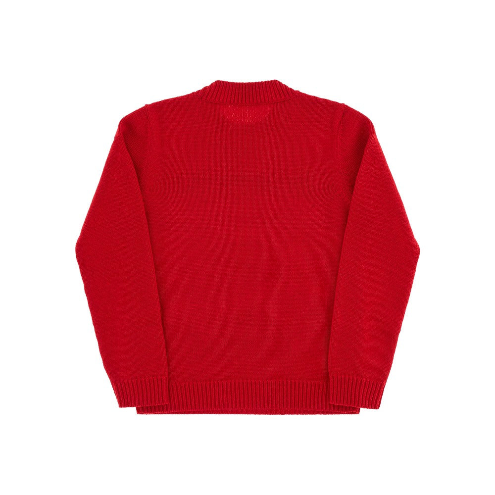 Wool-blend sweater with dog inlay