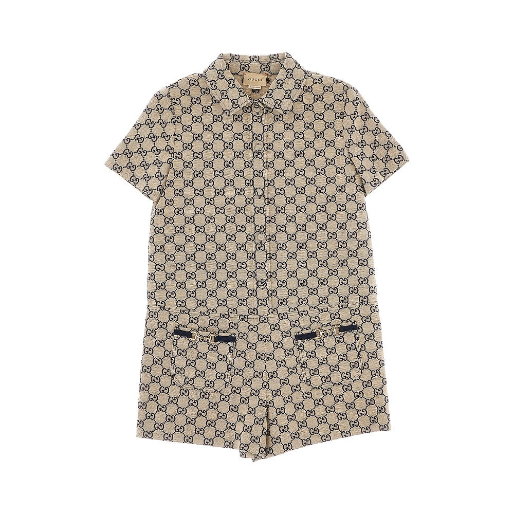 Tutina in misto cotone jacquard GG