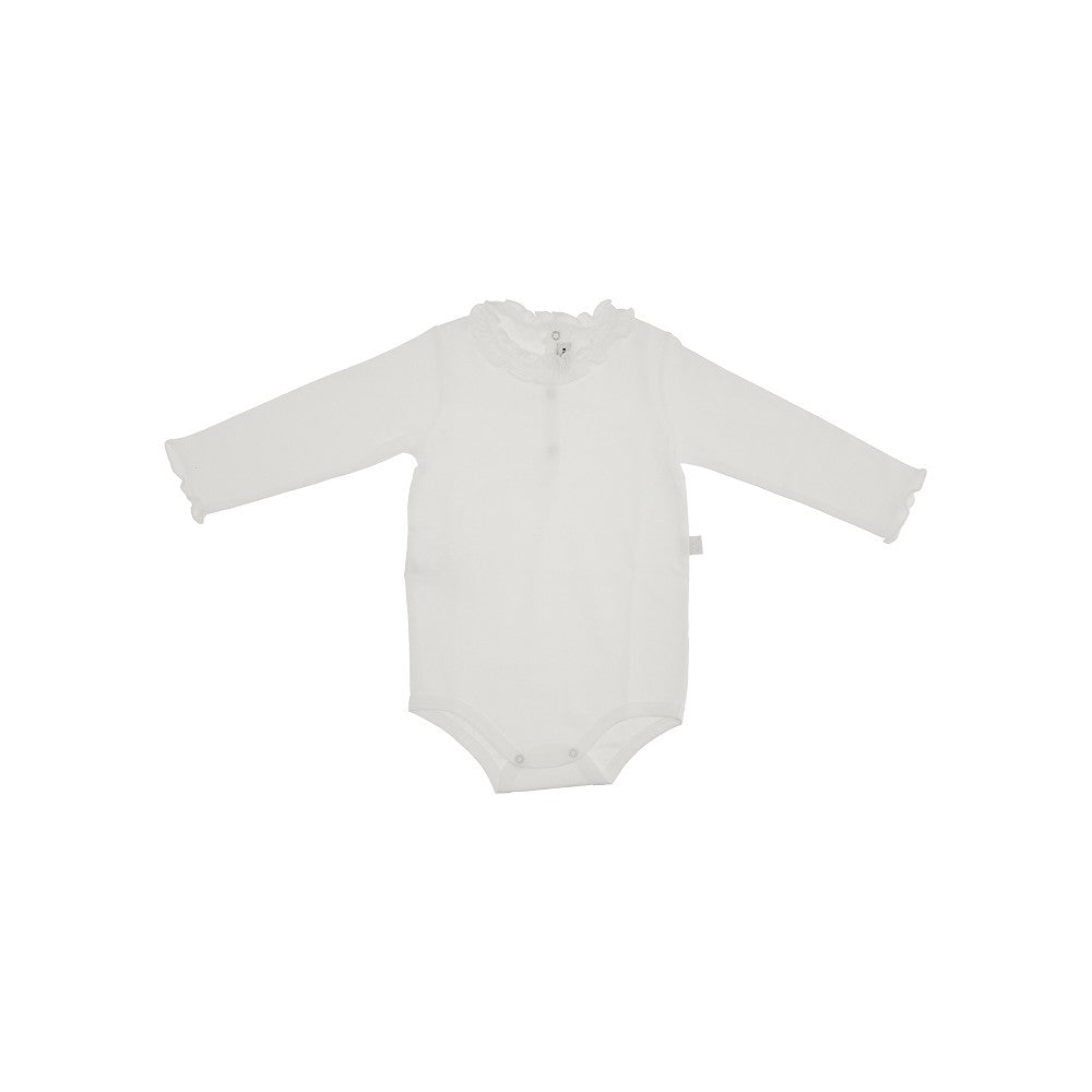 Ruffled cotton bodysuit