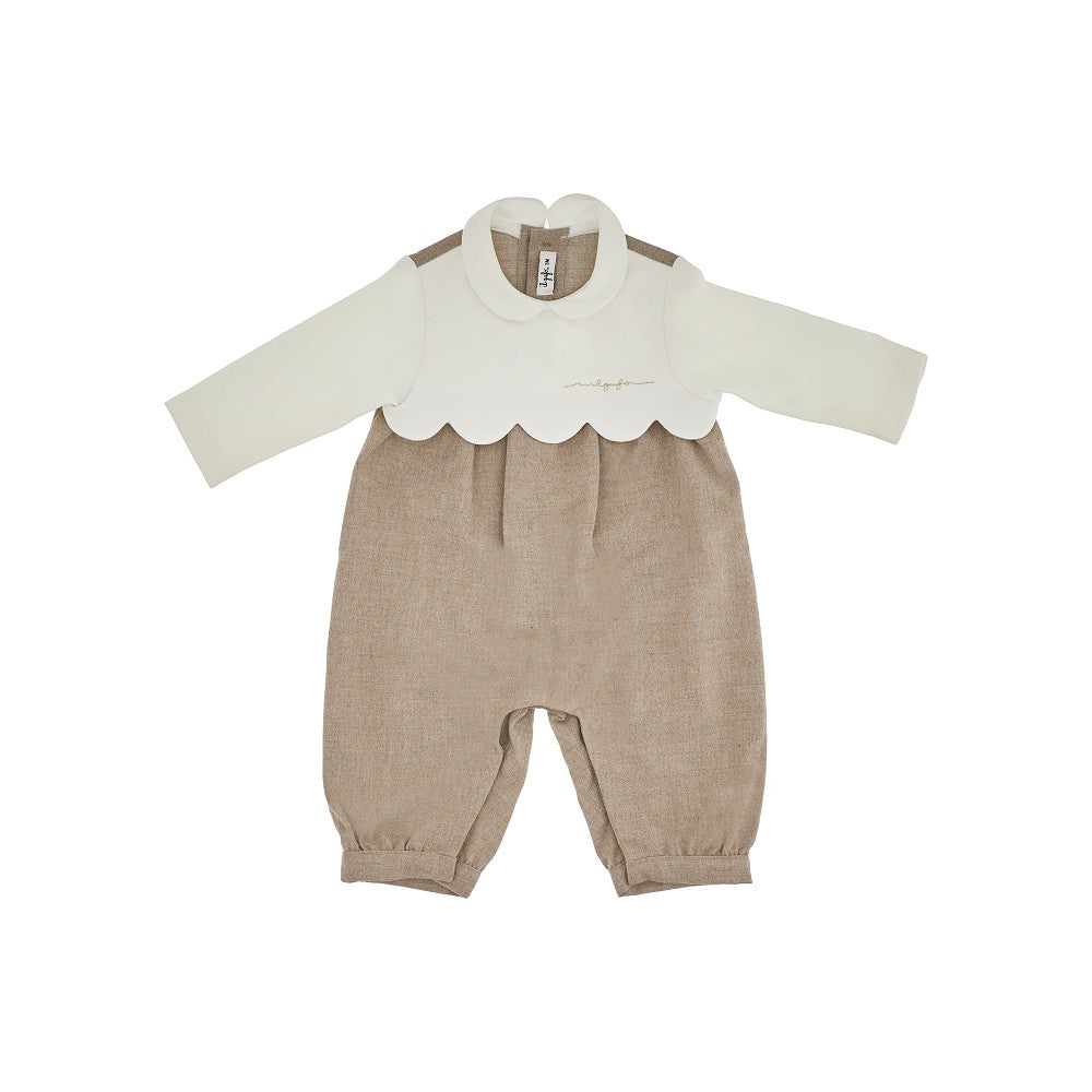 Romper suit with scalloped detail