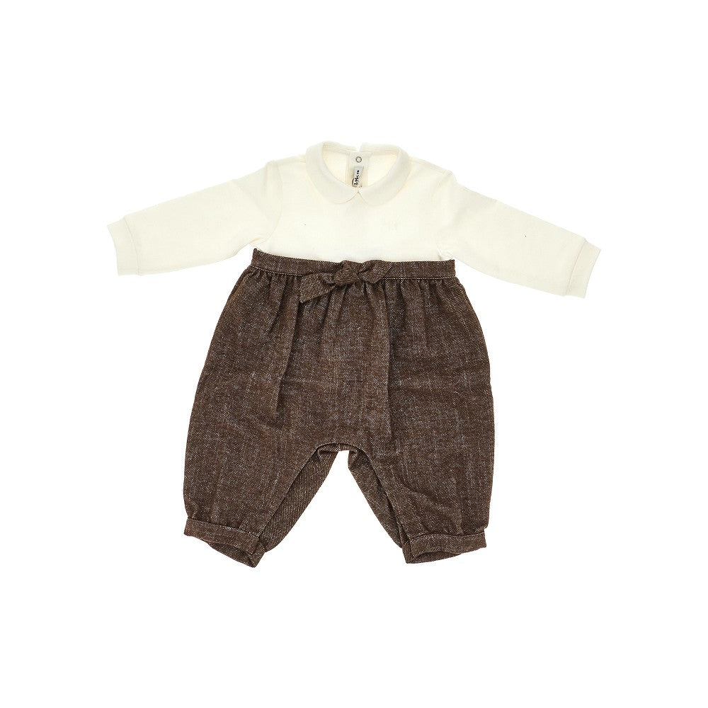 Cotton blend long romper suit