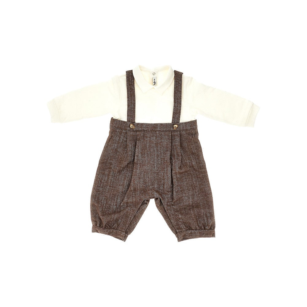 Cotton blend long romper suit