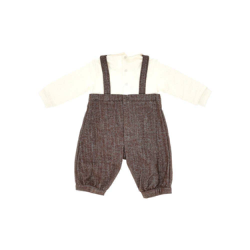 Cotton blend long romper suit