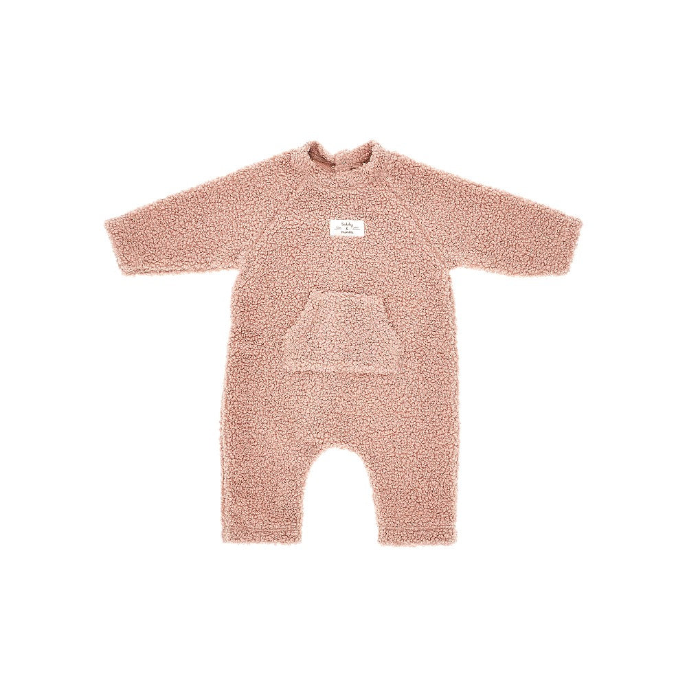 Bouclè fabric long romper suit