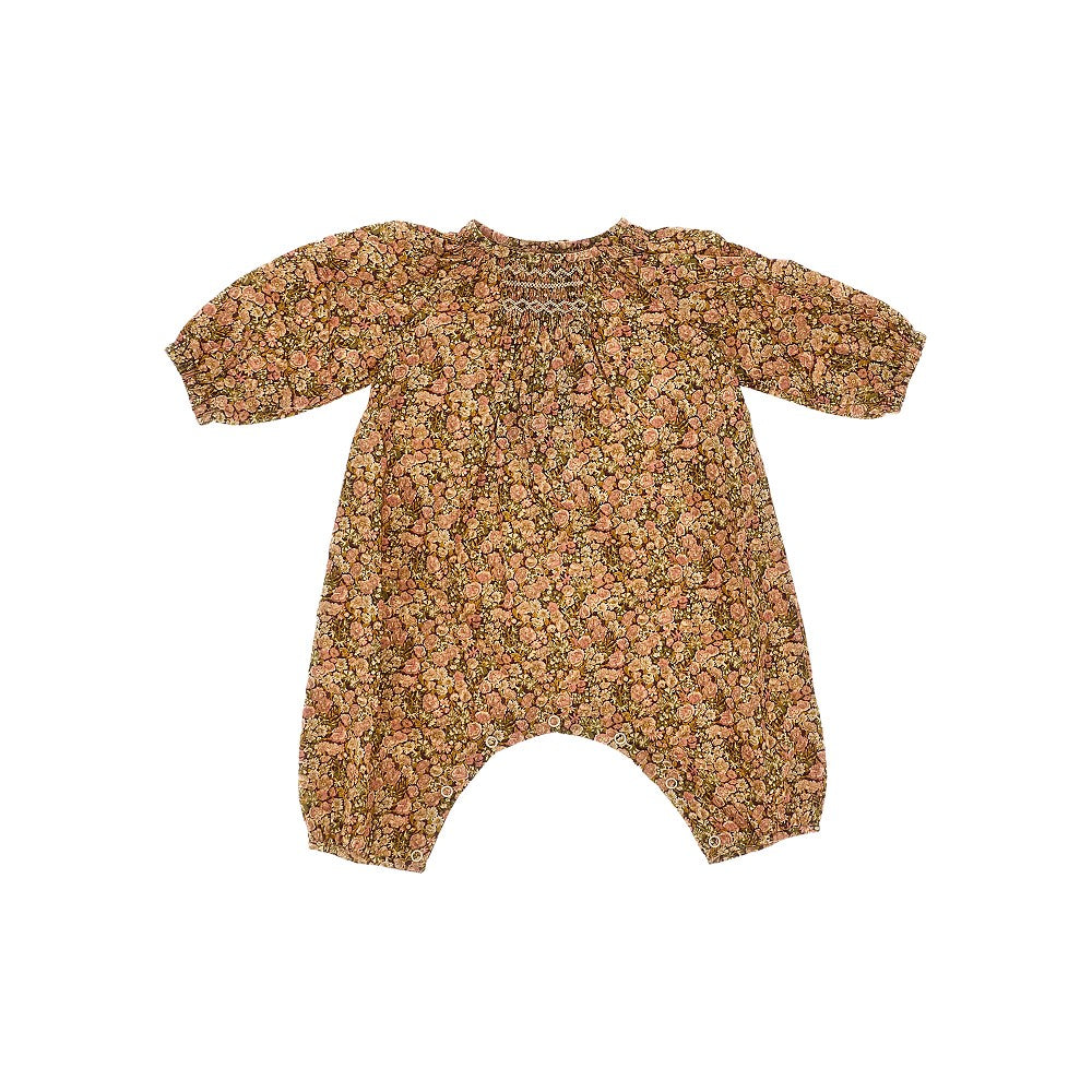 Liberty fabric long romper suit
