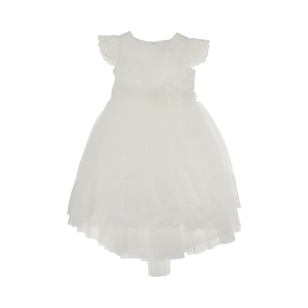 Abito in tulle con dettagli in pizzo