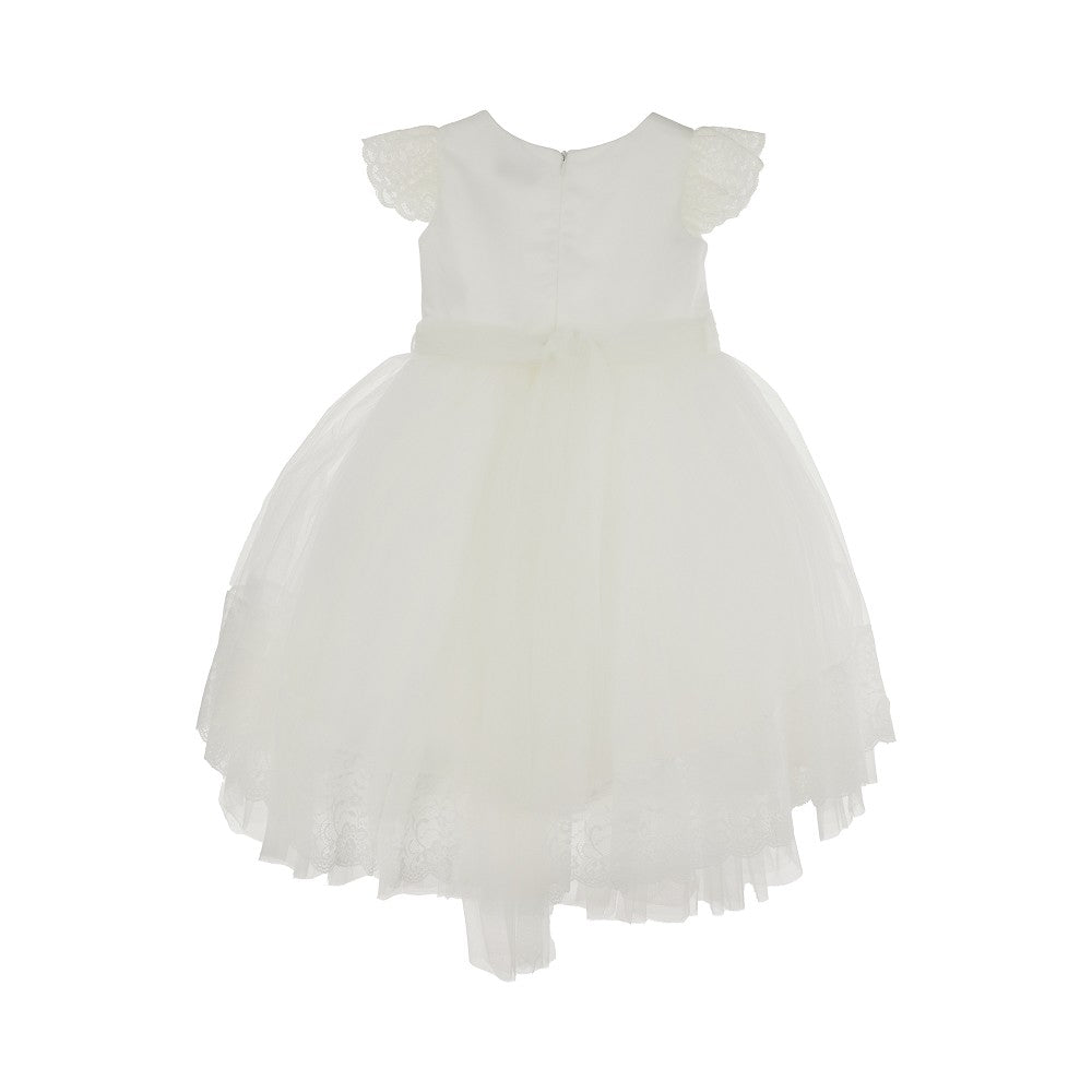 Abito in tulle con dettagli in pizzo