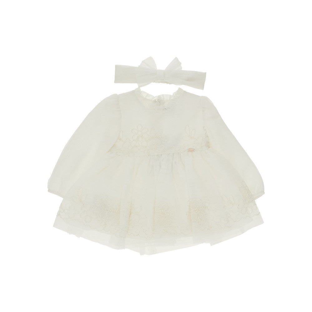 Abitino in tulle con fiorellini ricamati