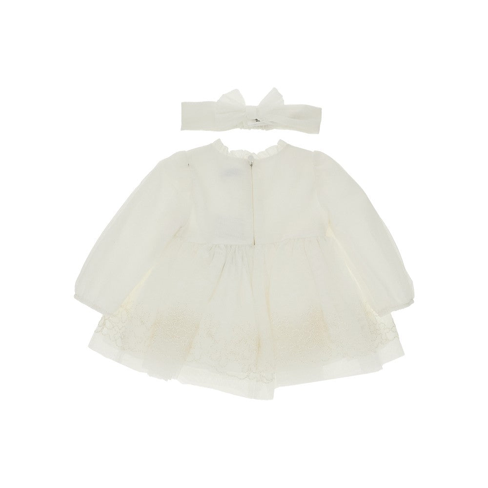 Abitino in tulle con fiorellini ricamati