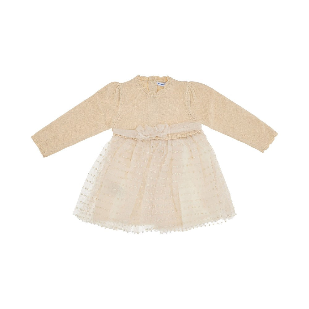 Abitino in maglia lurex con gonna in tulle