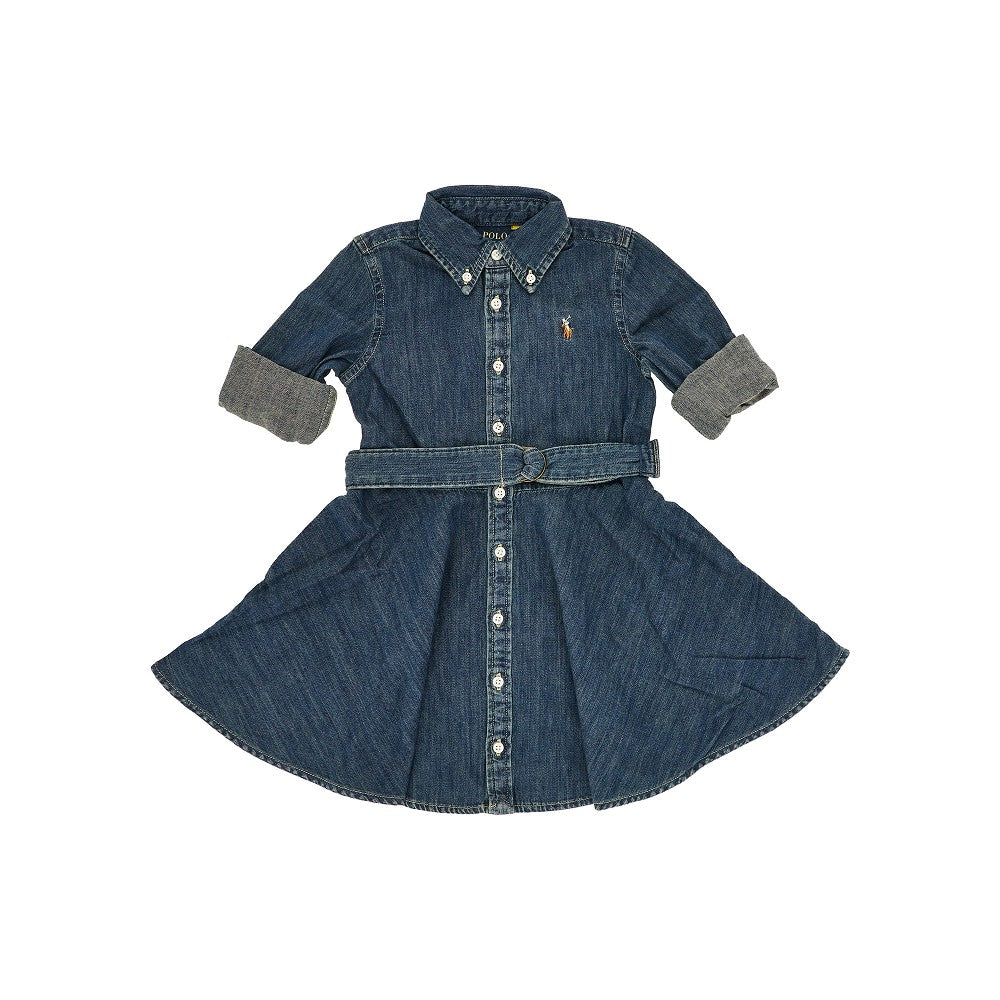 Denim mini dress with logo embroidery RALPH LAUREN – RBoutique