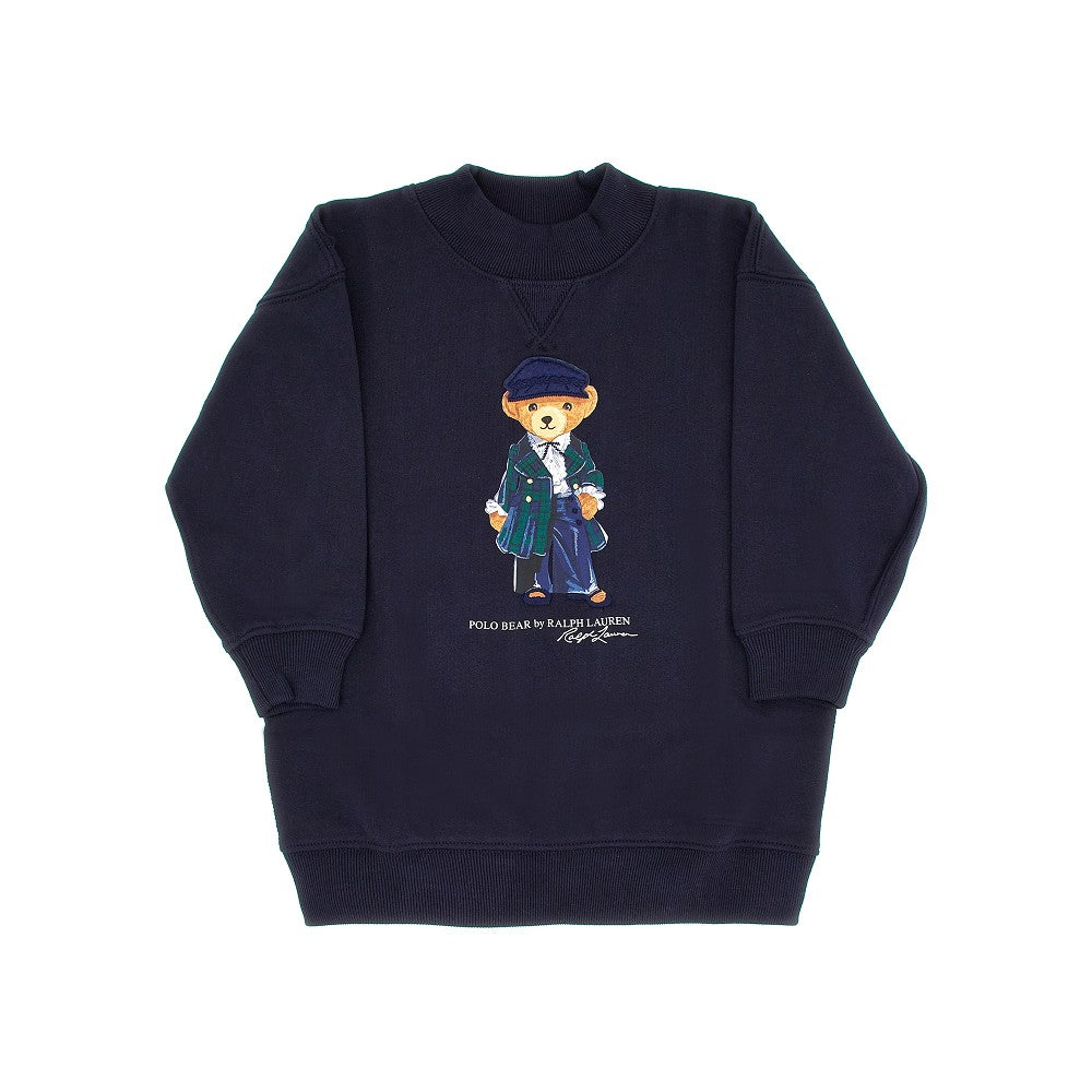 Mini abito in felpa con stampa Polo Bear