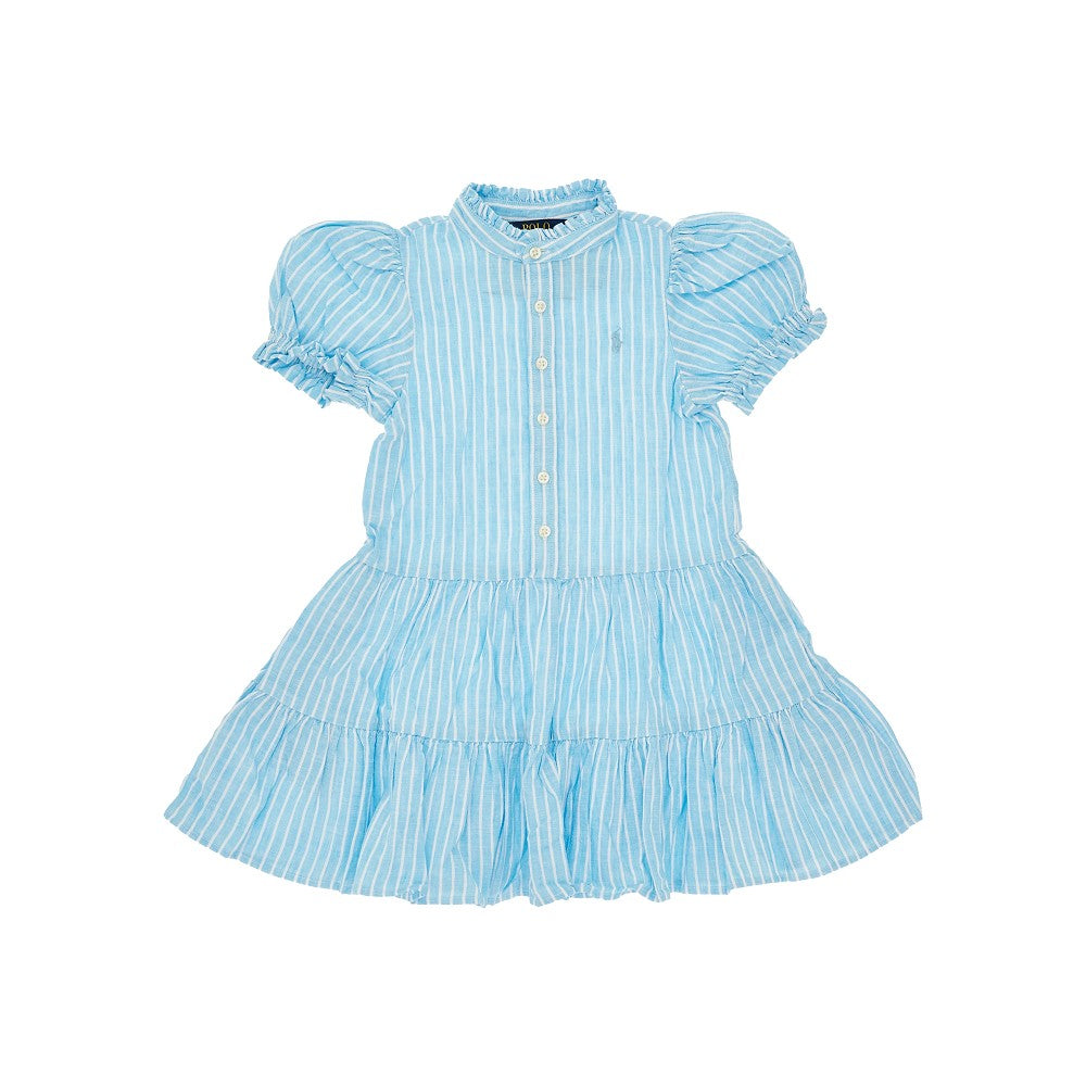 Mini abito in misto lino e cotone