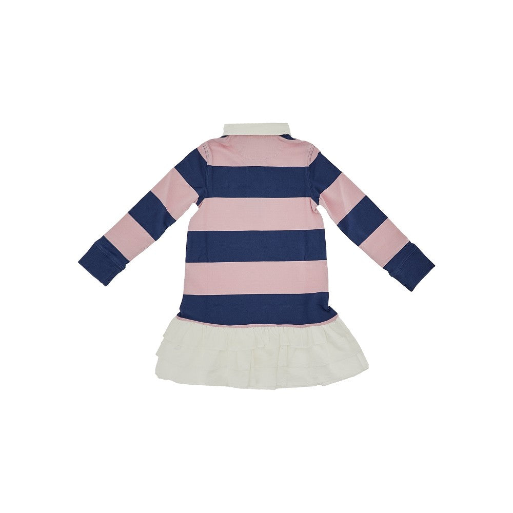 Abitino in cotone a righe con gonna a balze
